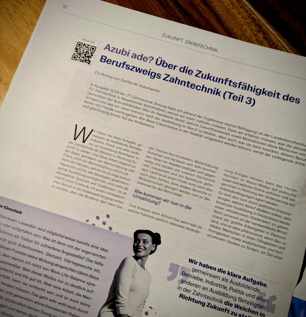 zwp zahntechnik zeitung beitrag azubi ade3 | Azubi ade? Publikation in ZWP online & Zahntechnik Zeitung